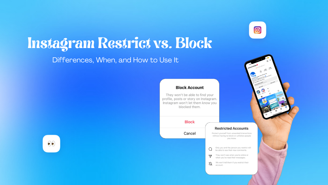 Difference between Restrict, Mute, Block, & Report on Instagram